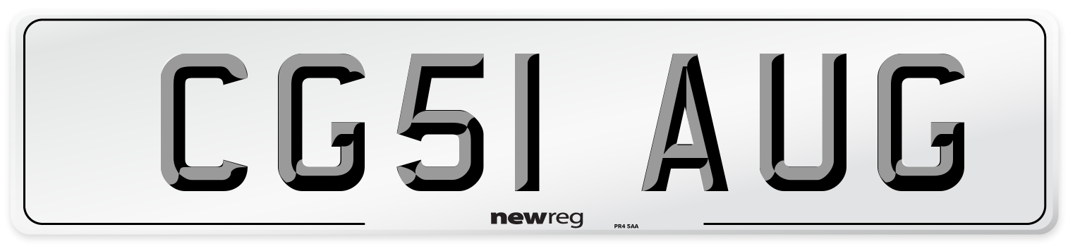 CG51 AUG Number Plate from New Reg